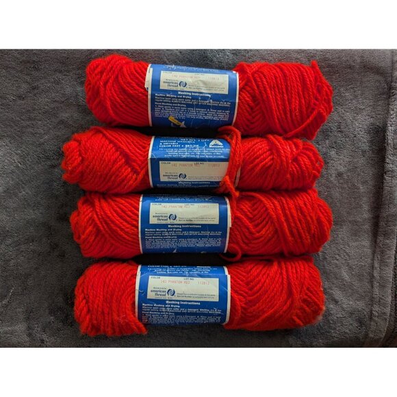 Jonathan Livingston Seagull Handicraft Yarn Lot of 4‎ Skeins - 140 Phantom Red - Picture 3 of 4